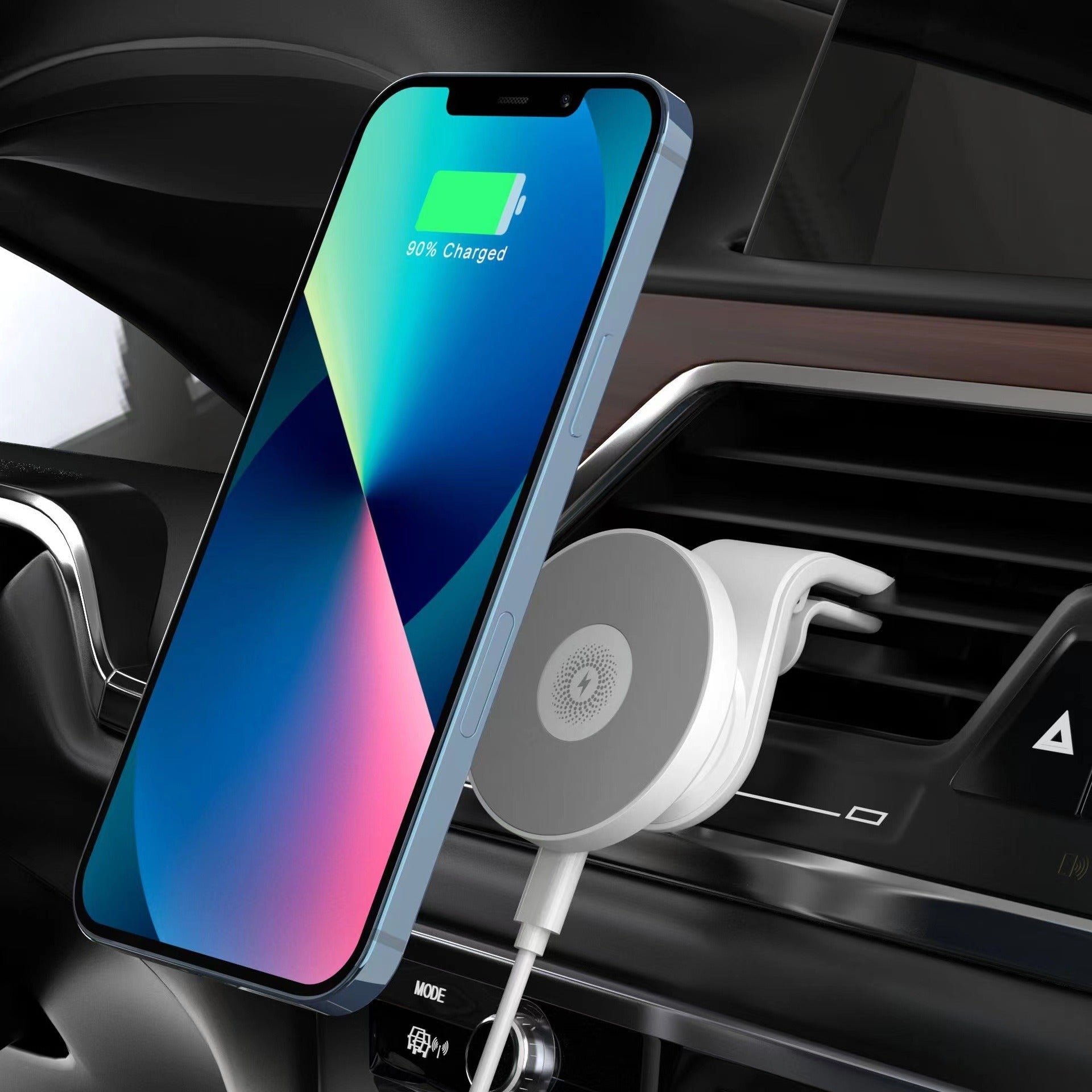 Custom Smart Car Wireless Charger Phone Holder Magnetic Wireless Car Charger Mount 15W Fast Charging - American Smart