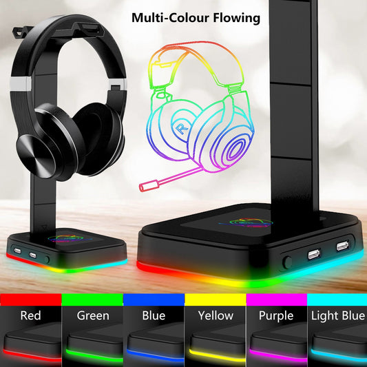 Earphone holder RGB Amazon hot item color changing, luminous, dazzling with lights e-sports RGB headphone holder - American Smart