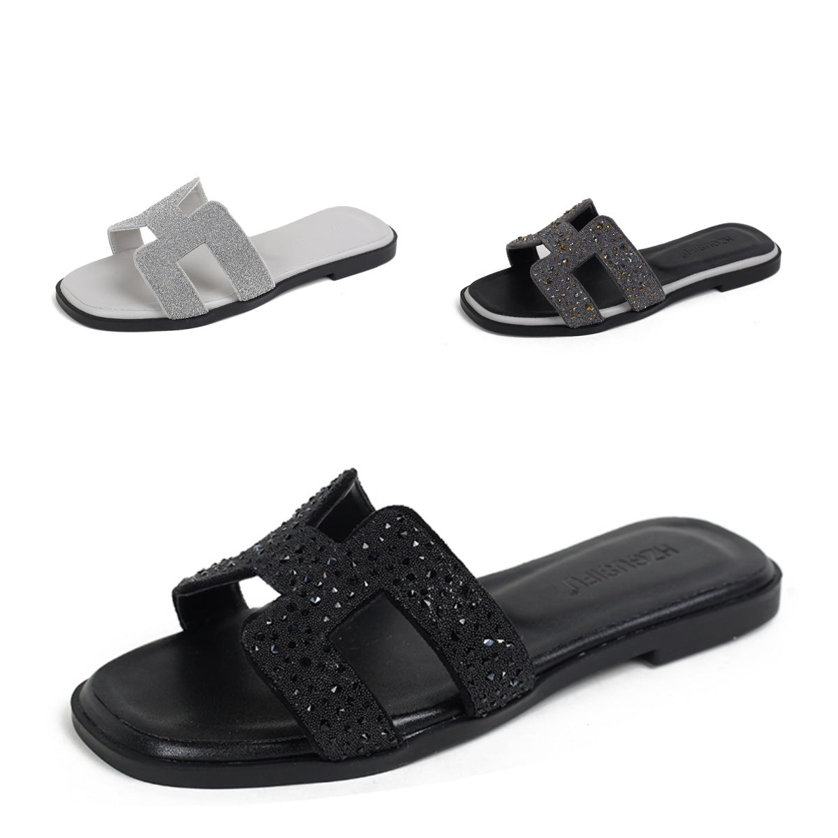 Color-block Slides for Women,Beach Travel Shoes - American Smart