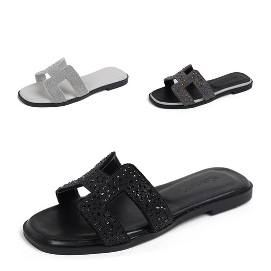 Color-block Slides for Women,Beach Travel Shoes - American Smart