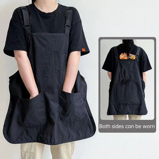 Double-Sided Waterproof Kitchen Apron – Adjustable Unisex Chef Apron, Pure Color Household Cooking Workwear - American Smart