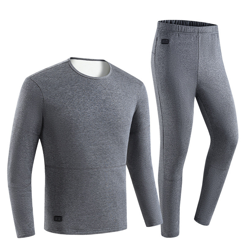 eprolo intelligent heating underwear set with thick fleece, dual interfaces, designed to keep warm during winter cold weather.