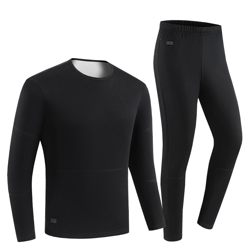 Eprolo intelligent heating underwear set with thick fleece, dual interfaces, designed to keep warm during winter cold weather.