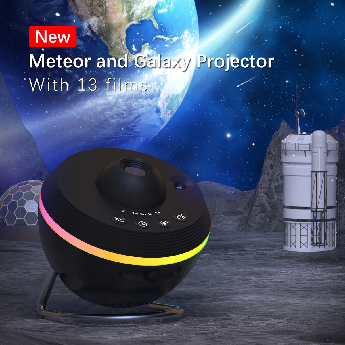 Dynamic Meteor Projection Lamp Galaxy Starlight Full Sky Stars Bedroom Ambient Star Projector - American Smart