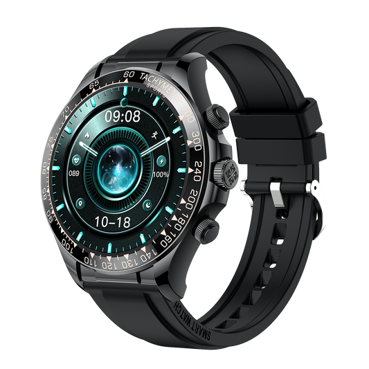 eprolo EX108 smart watch with dual buttons, 1.55-inch HD display, multi-sport modes, wireless charging, and payment features