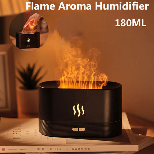Eprolo Flame humidifier with aromatherapy feature, smart power-off protection, suitable for car, home, and office desk use.