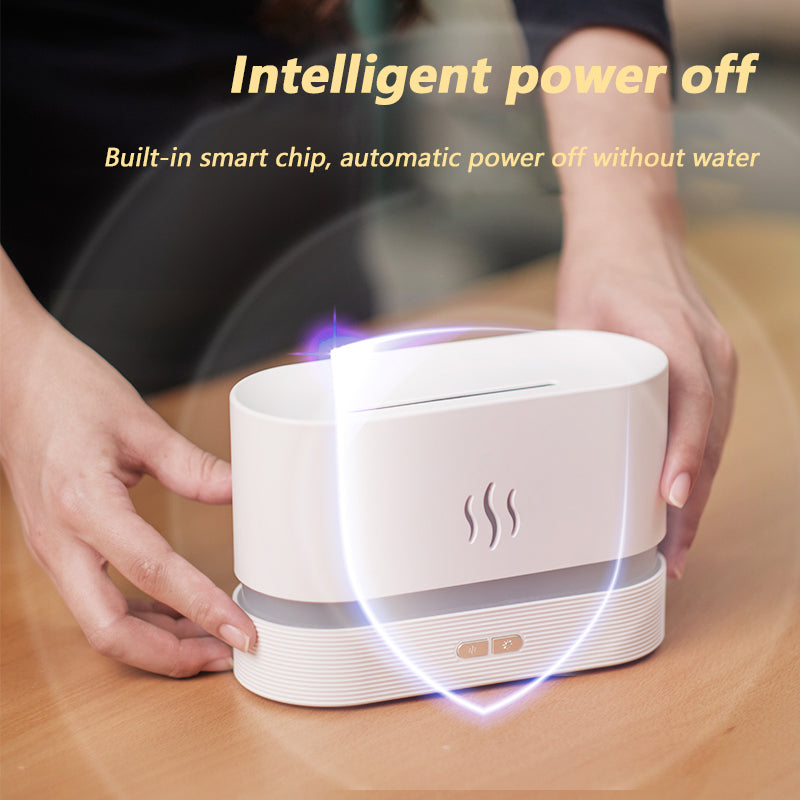 eprolo Flame humidifier with aromatherapy feature, compact design for car, home, or office, with intelligent power-off protection