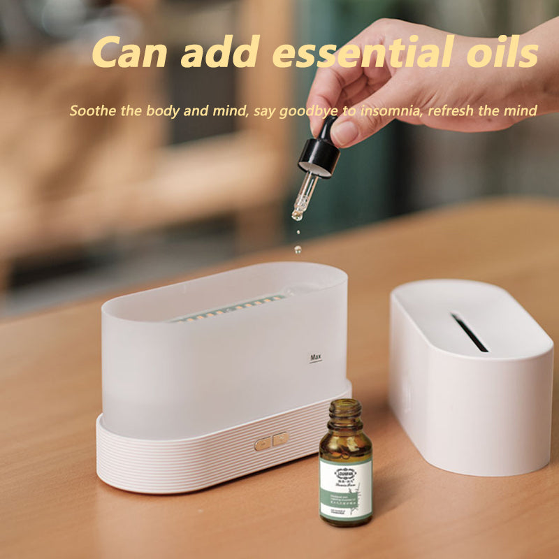 Eprolo Flame Humidifier with aromatherapy, intelligent power-off, suitable for car, home, or office desk, emitting mist and warm glow