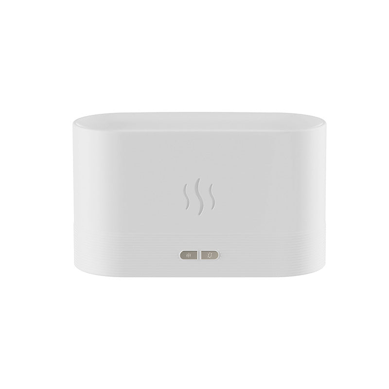 eprolo Flame humidifier for car and home, with aromatherapy and intelligent power-off protection, shown on a desk or in a room setting