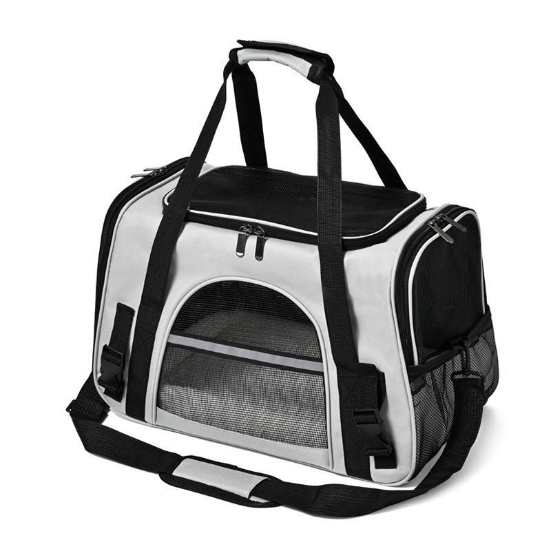 Foldable mesh pet carrier bag for cats and small dogs, lightweight, breathable, convertible crossbody travel bag by eprolo.