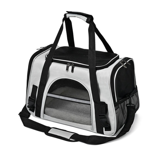 Foldable mesh pet carrier bag for cats and small dogs, lightweight, breathable, convertible crossbody travel bag by eprolo.