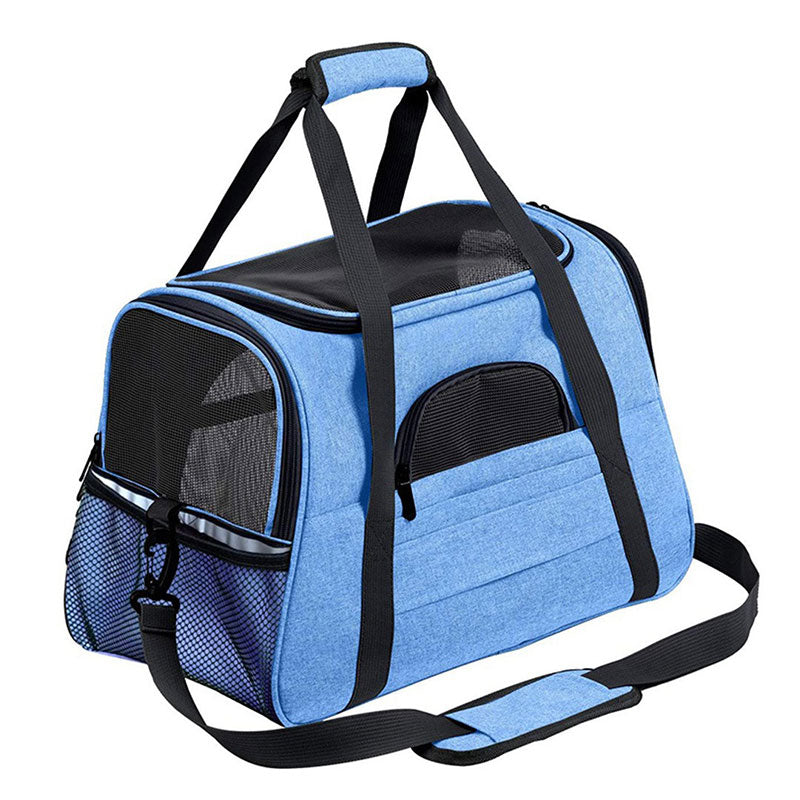 Mesh breathable foldable pet carrier bag for small cats and dogs, convertible crossbody travel bag by eprolo.