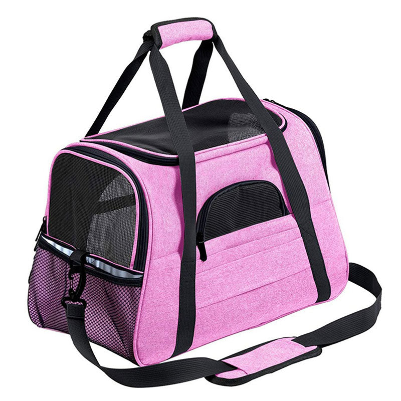 Eprolo foldable mesh pet carrier bag for small cats and dogs, convertible crossbody travel bag with breathable mesh panels.