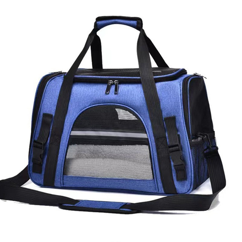 Mesh breathable foldable pet carrier bag by eprolo, convertible crossbody travel bag for small cats and dogs.