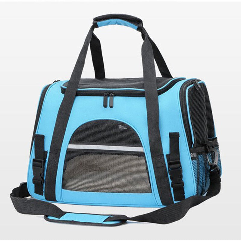 Foldable mesh pet carrier bag for small cats and dogs, breathable travel bag with convertible crossbody design by eprolo.