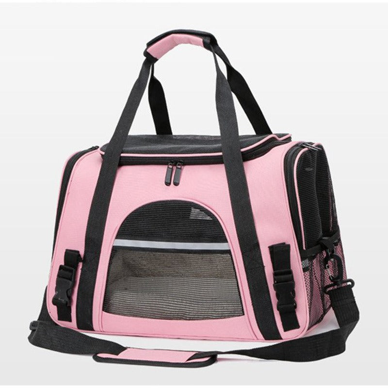 Foldable mesh pet carrier bag for small cats and dogs, convertible crossbody design, breathable travel bag by eprolo