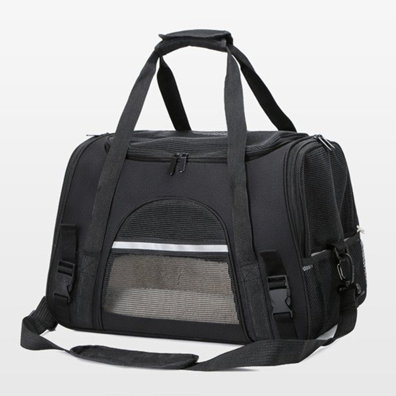 Mesh breathable foldable pet carrier bag for small cats and dogs, convertible crossbody travel handbag by eprolo