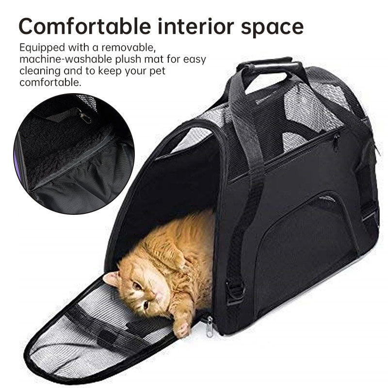 Foldable and expandable mesh pet carrier bag by eprolo, breathable travel bag for small cats and dogs, convertible crossbody handbag