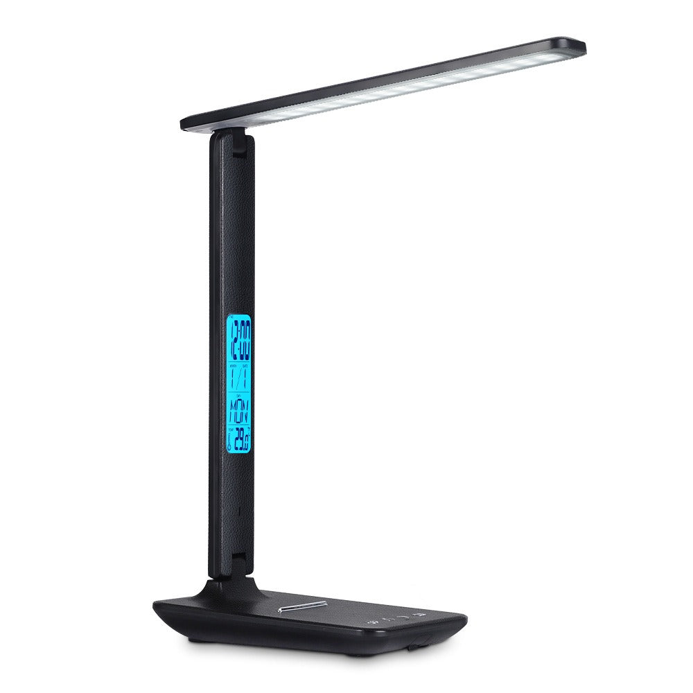 Eprolo folding alarm clock with adjustable light and eye protection desk lamp, featuring digital time display for office or learning use.