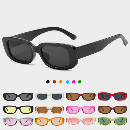 Men's and women's small frame sunglasses by eprolo featuring fashionable retro design with dark tinted lenses.