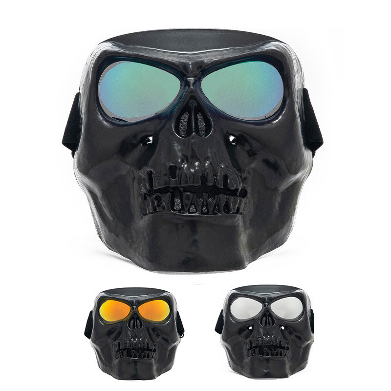 Retro Harley Skull motorcycle goggles mask by eprolo with windproof, tactical protective gear for outdoor riding and sports.