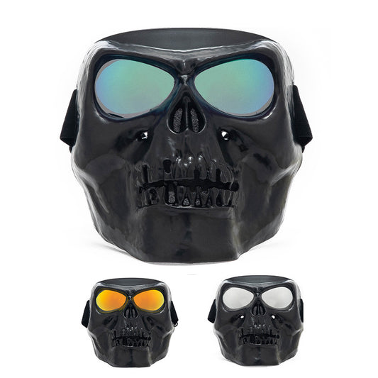 Retro Harley Skull motorcycle goggles mask by eprolo with windproof, tactical protective gear for outdoor riding and sports.
