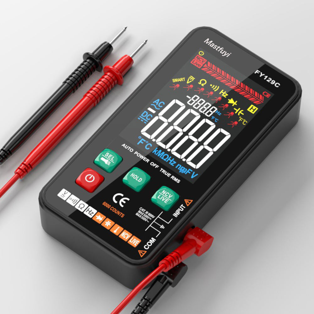 eprolo FY129C digital multimeter with large screen, smart electrical AC/DC measurement, auto identification, multifunction multimeter