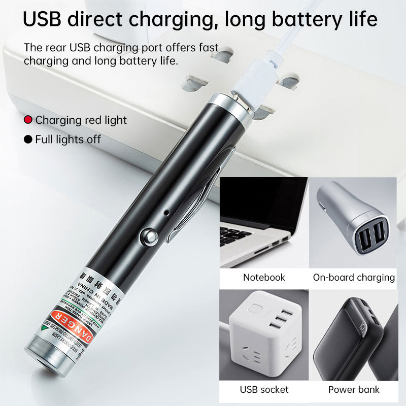 eprolo 2-in-1 detachable mini green laser pointer with portable lamp holder, visible focus for hunting, teaching, and presentations