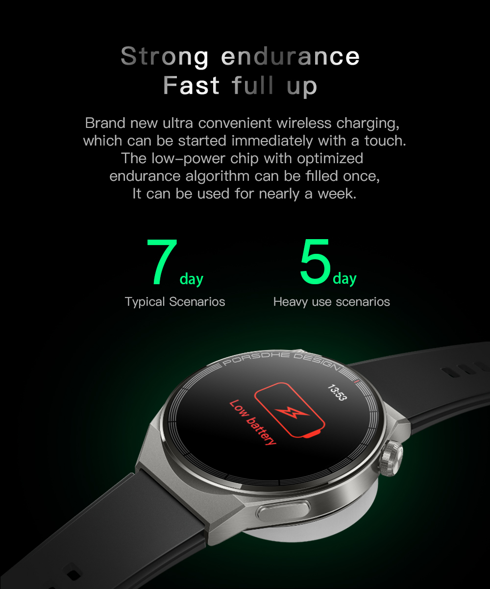 eprolo GS GT3 Pro smart watch with heart rate, blood pressure, blood oxygen monitoring, Bluetooth sports bracelet on black band