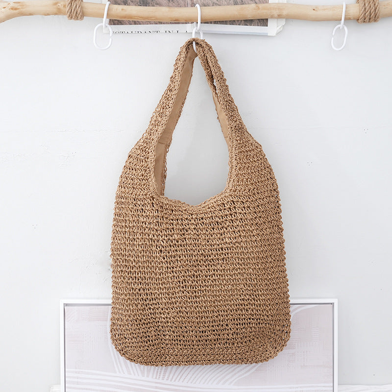 Eprolo handheld woven shoulder bag for everyday commute and travel, featuring a versatile design and spacious interior.