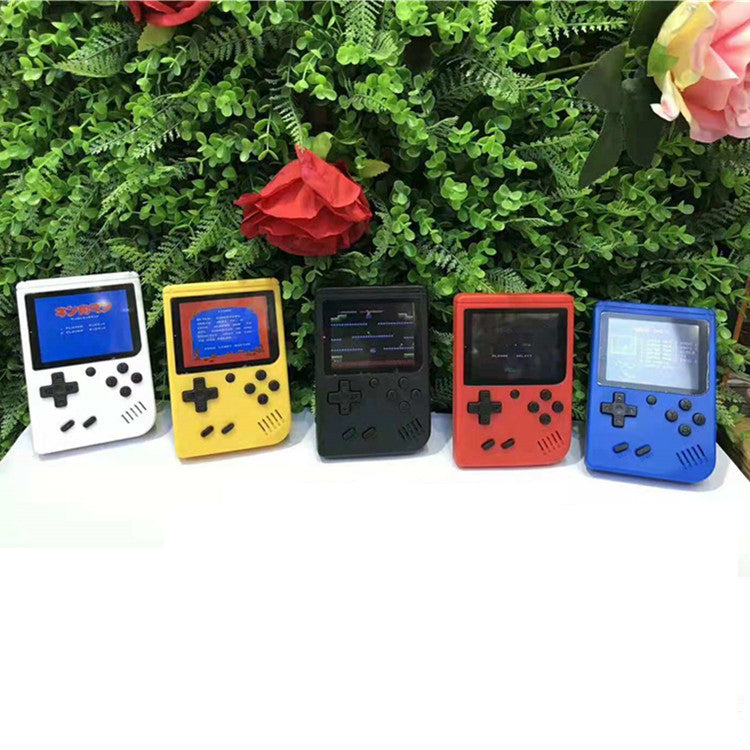 Eprolo handheld game console with 400 retro arcade games, portable mini design, featuring classic gaming buttons and colorful display.