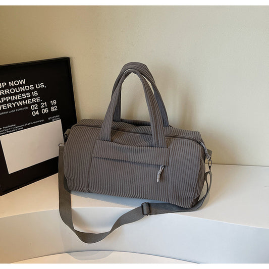 Eprolo high-capacity sports shoulder bag in solid color with adjustable strap, unisex corduroy crossbody messenger bag.