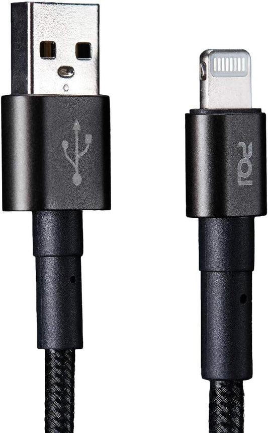 Black eprolo iCableAL180B charging cable with USB and USB-C connectors, coiled neatly on a plain background.