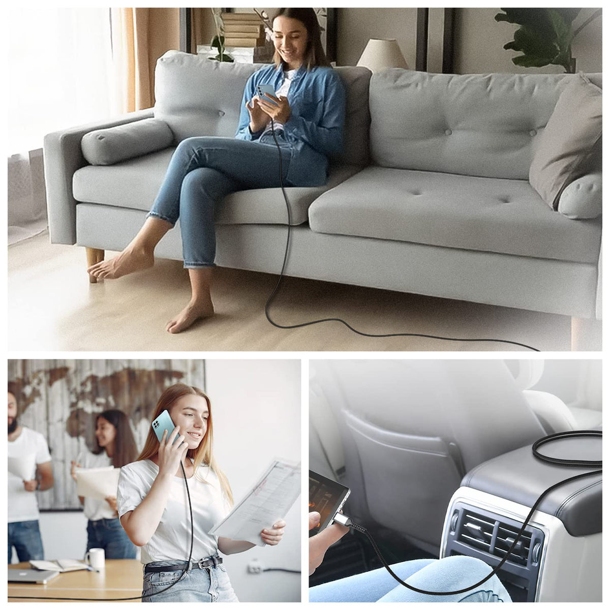 Black eprolo iCableAL180B USB charging cable with durable design and flexible connector for easy device charging and data transfer.