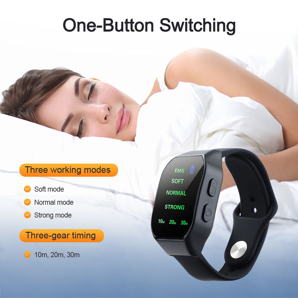 eprolo intelligent microcurrent watch sleep aid device worn on hand, designed to improve sleep quality with microcurrent technology