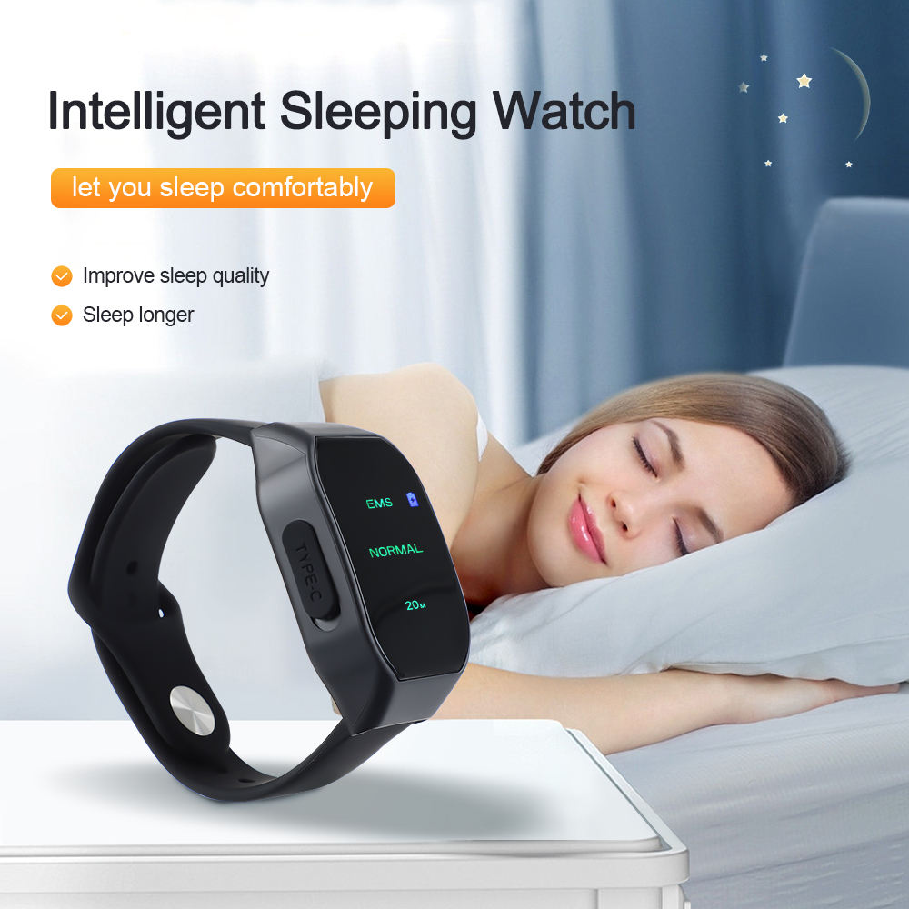 eprolo intelligent microcurrent watch sleep aid device worn on hand, designed to improve sleep quality with microcurrent technology