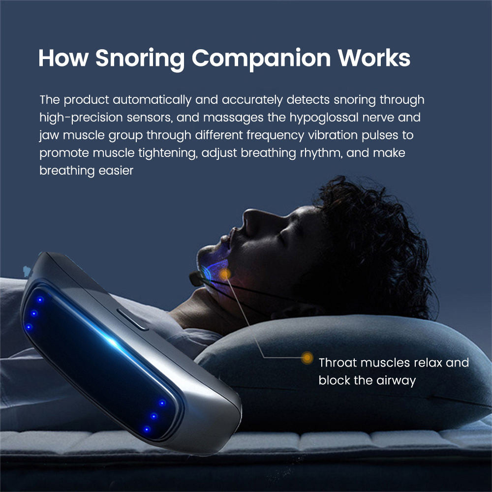 eprolo intelligent throat pulse stop snoring device for sleep, compact electric snoring corrector with ergonomic design