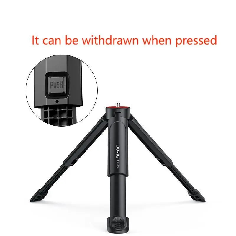 eprolo TP-05 Mini Extended Tripod with phone clip for mobile photography, compact tripod with adjustable legs and phone holder
