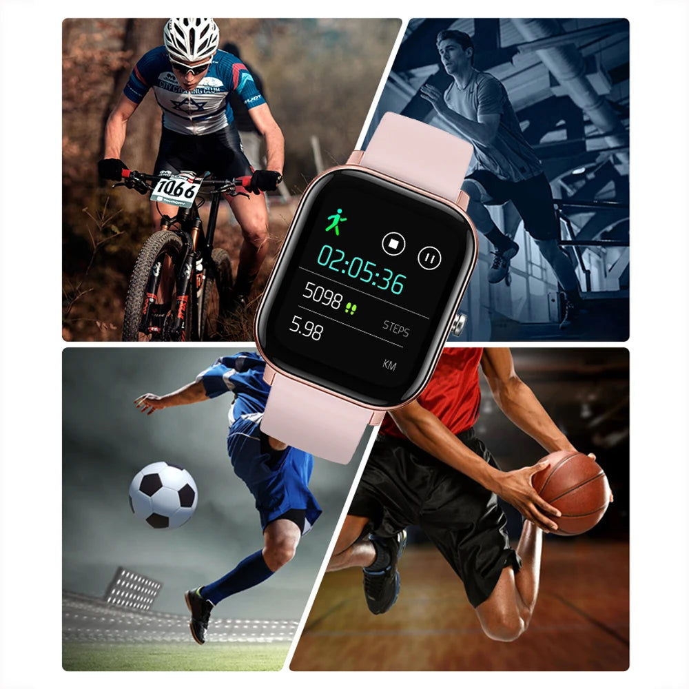 eprolo IP67 P8 Smart Watch with digital display, fitness tracking, and sleek black band, water-resistant design visible in the image.