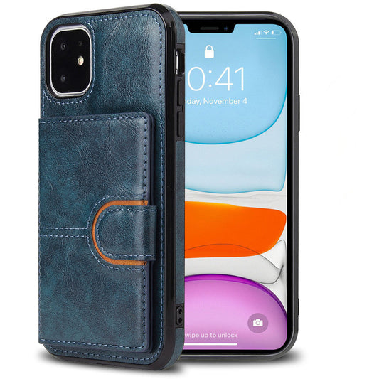 eprolo leather wallet case for iPhone 13 and 13 Pro Max with card slots and anti-drop protection, shown in image.