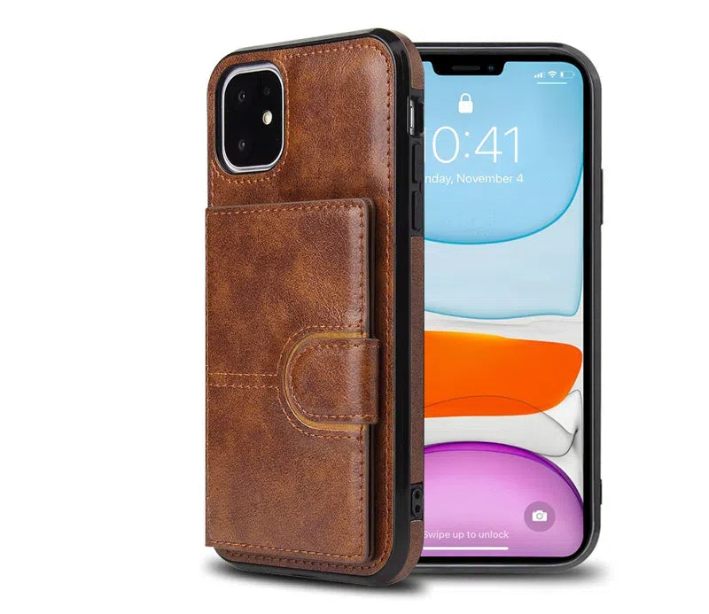 eprolo leather wallet case for iPhone 13 and 13 Pro Max with card slots and anti-drop protection, showcasing elegant design.