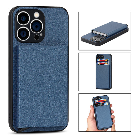 Eprolo iPhone 14 Pro Max aluminum alloy wallet case with protective cover and card slots, compatible with Apple iPhone 11 and iPhone 13.