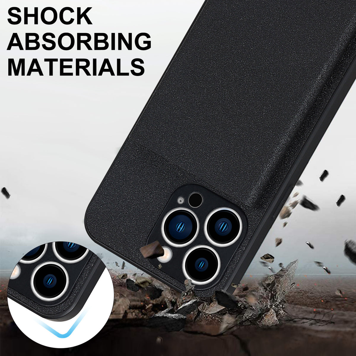 eprolo iPhone 14 Pro Max aluminum alloy wallet phone case with protective cover and plug-in design for Apple iPhone 11 and IP13.