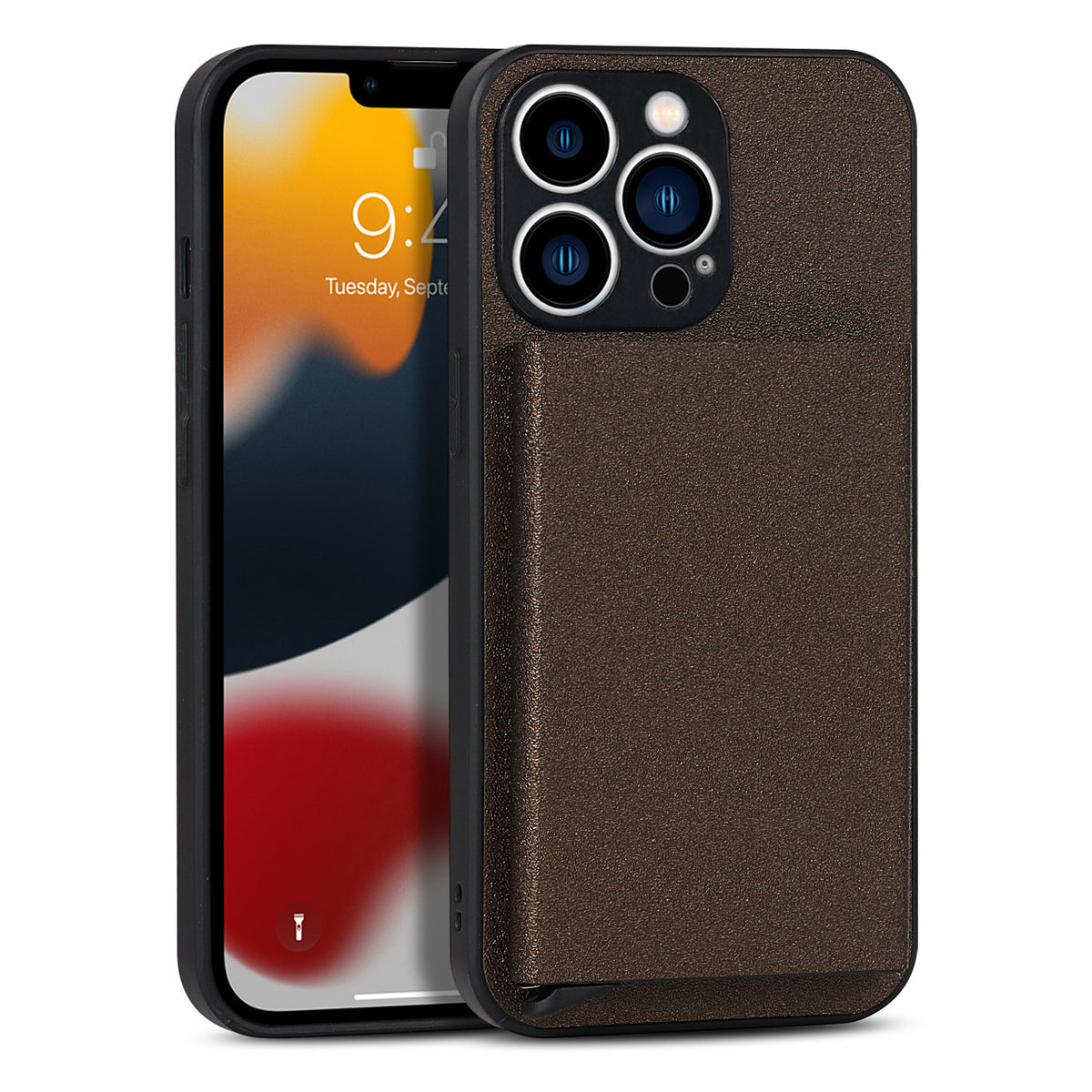 Eprolo aluminum alloy wallet phone case for iPhone 14 Pro Max and iPhone 11 with protective design and built-in card slots.