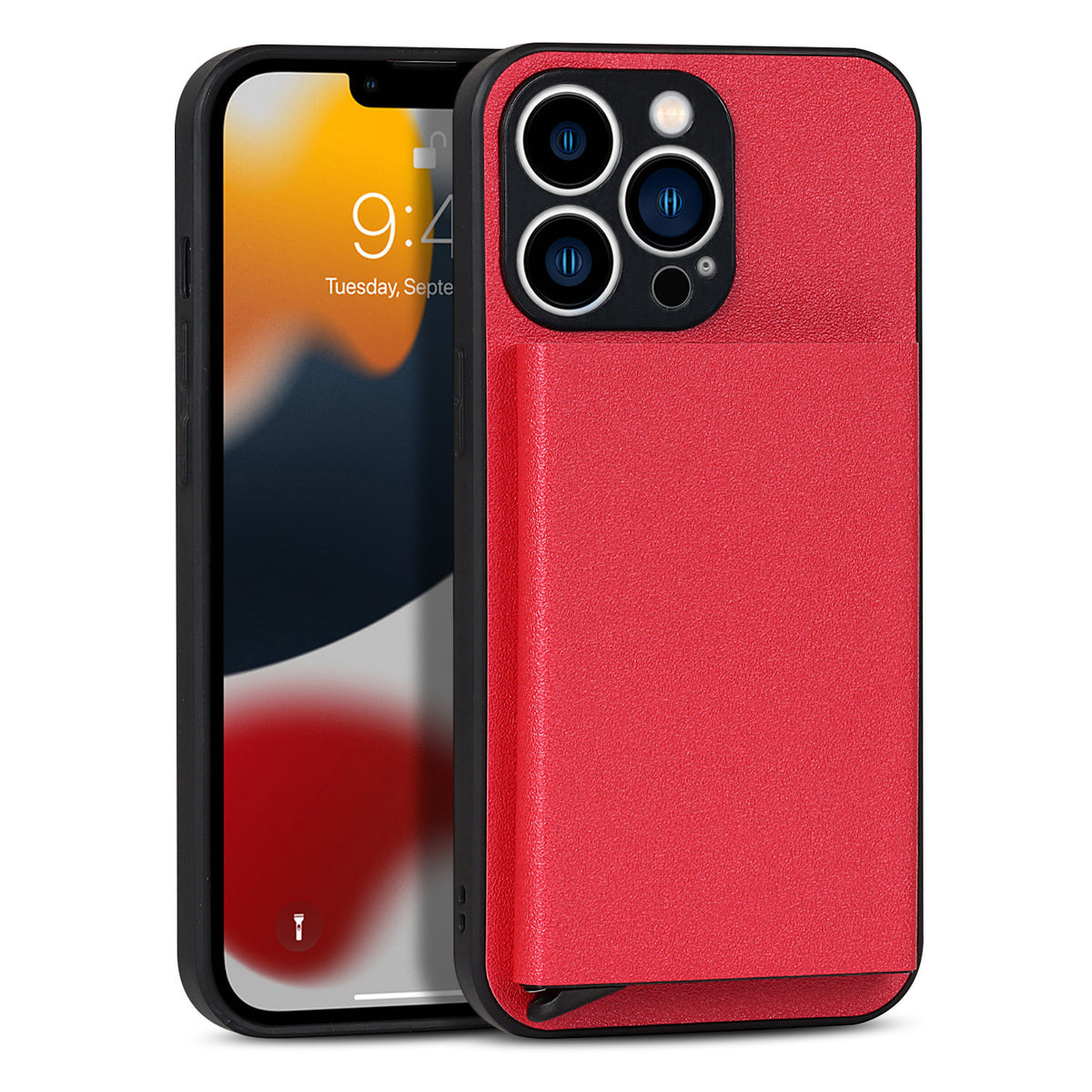 Eprolo aluminum alloy wallet phone case for iPhone 14 Pro Max, featuring a protective design with card slots and sleek finish.