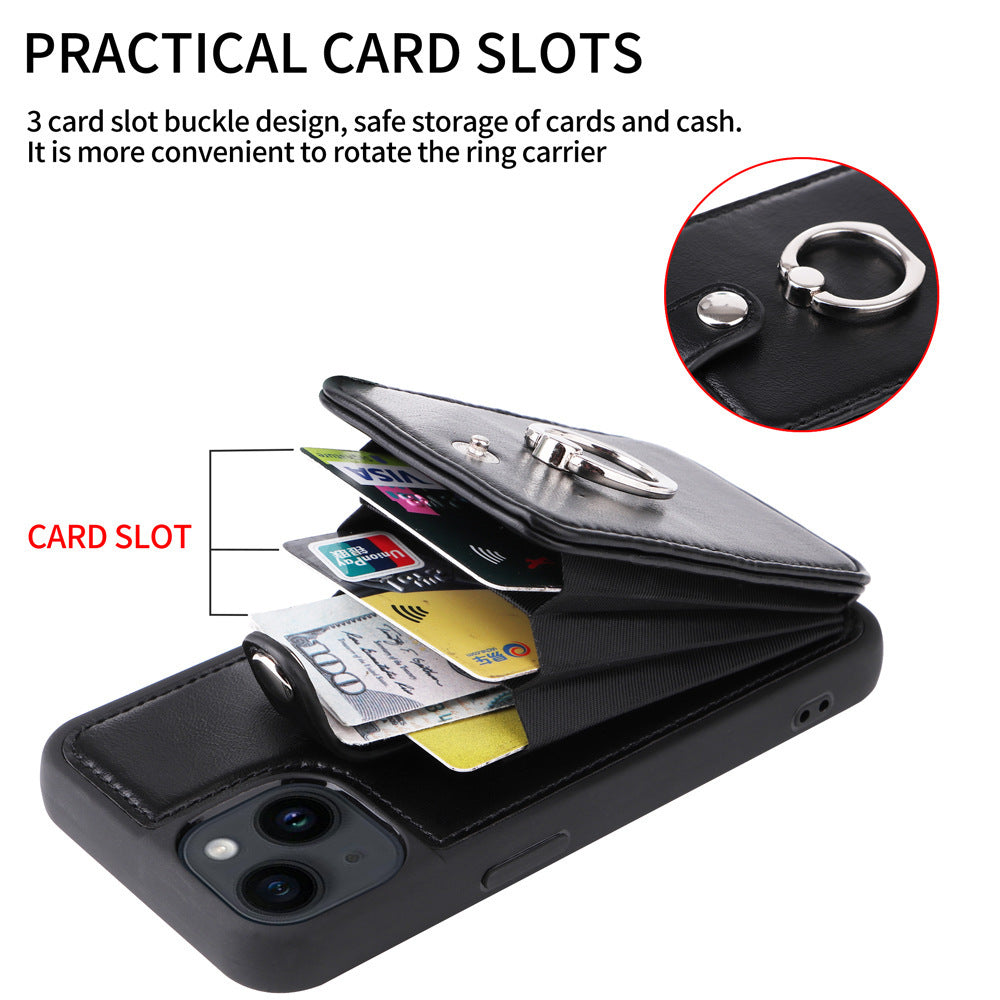 eprolo iPhone 14 wallet phone case with flip cover, leather design, accordion card slots, compatible with Apple 13 Pro Max.