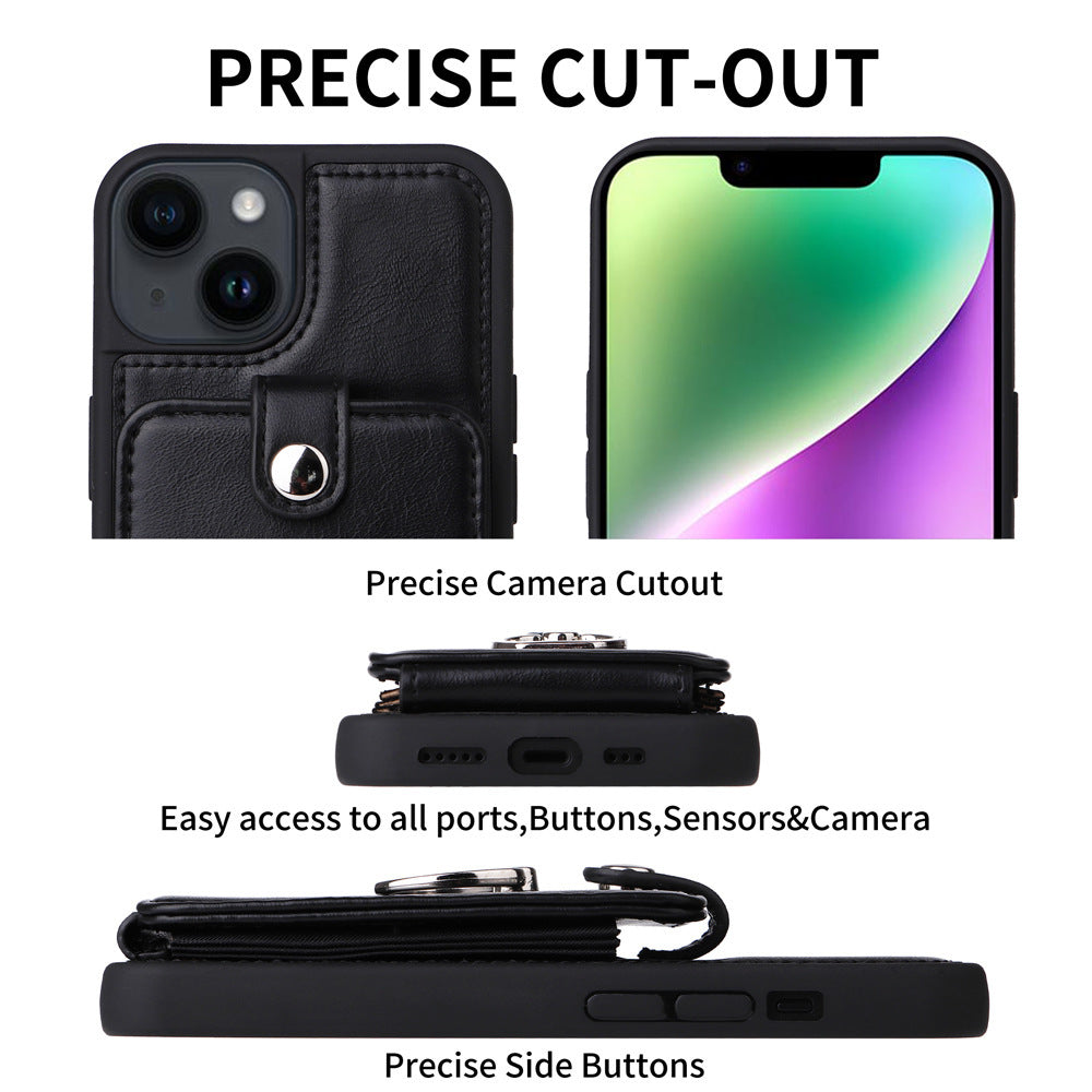 eprolo iPhone 14 wallet phone case with flip cover, accordion card slots, leather protective case for Apple 13 Pro Max.