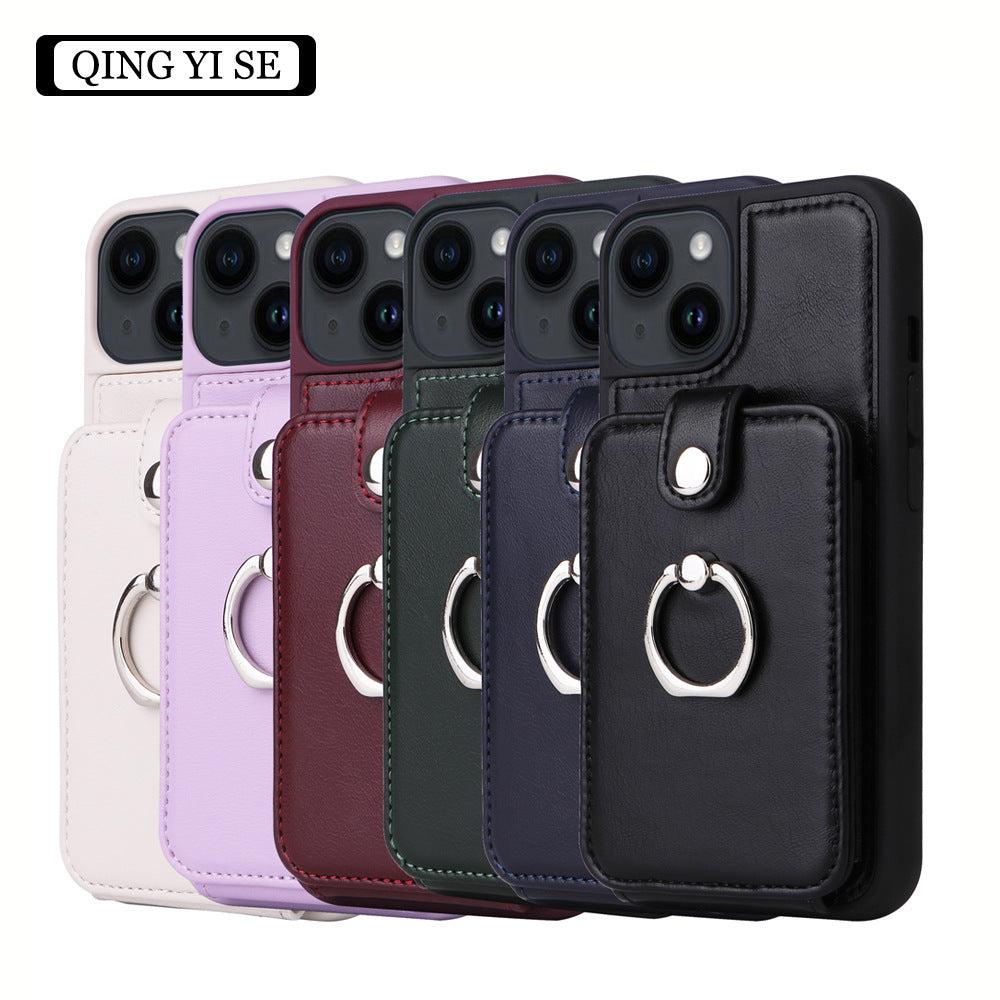 eprolo iPhone 14 wallet phone case with flip cover, leather design, and card slots for Apple 13 Pro Max protection.