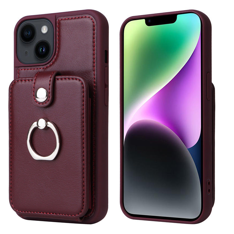 eprolo iPhone 14 wallet phone case with flip cover, leather design, accordion card slots, compatible with Apple 13 Pro Max.