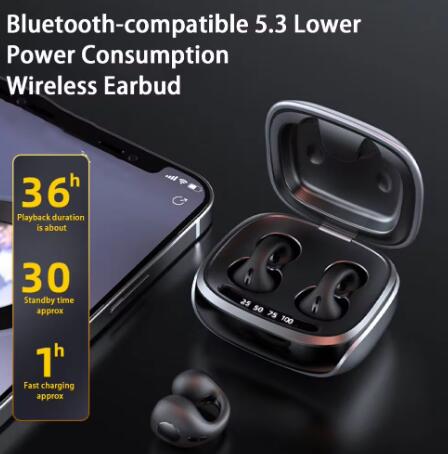 eprolo JX80 bone conduction Bluetooth earphones with clip-on design, spray code noise reduction and high battery life